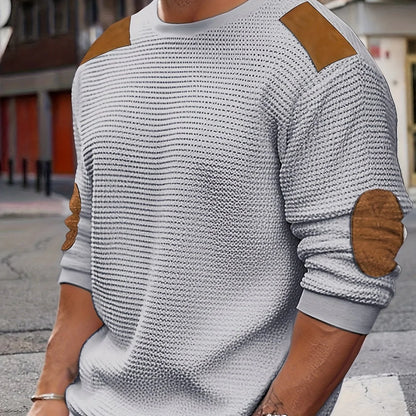 Oliver | Waffle-Knit Jumper with Elbow Patches 9
