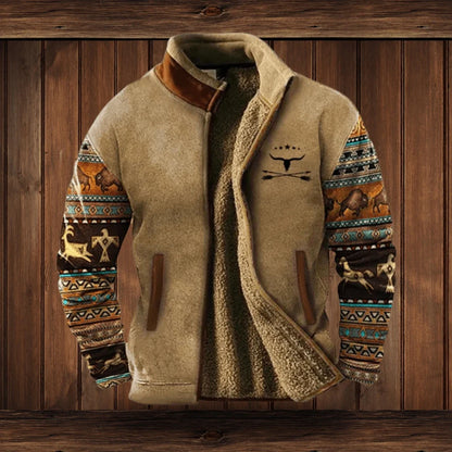 Outdoor Fleece Jacket Colorblock with Hood and Pockets 3