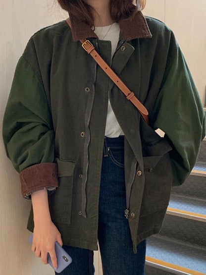 Oversized Utility Jacket Women Relaxed Fit Transitional Layer 0