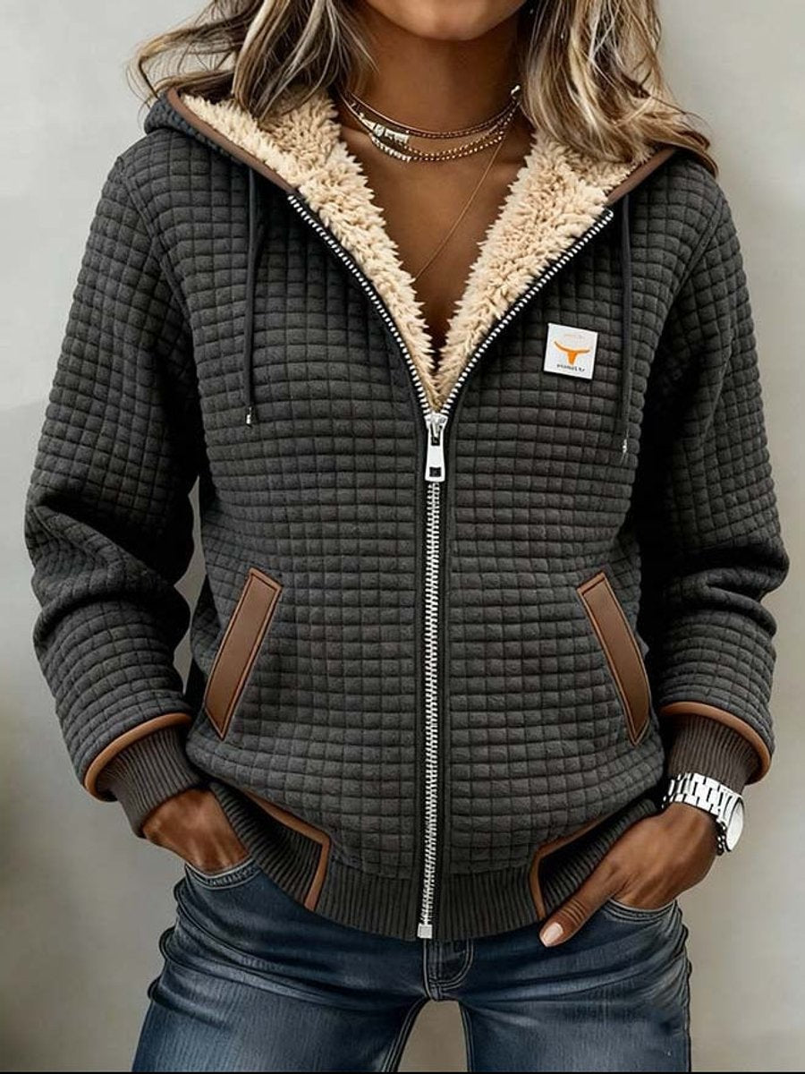 Penelope | Women's Quilted Sherpa-Lined Hooded Jacket 0