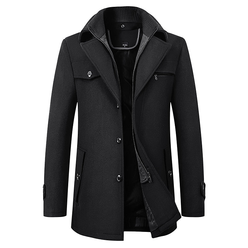 Reid | Tailored Wool Blend Business Overcoat for Men 0