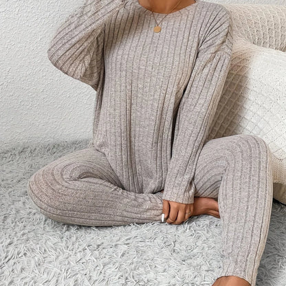 Ribbed Knitted Loungewear Set | Women's Loungewear Outfit 10