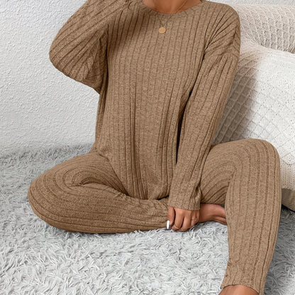 Ribbed Knitted Loungewear Set | Women's Loungewear Outfit 11