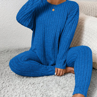Ribbed Knitted Loungewear Set | Women's Loungewear Outfit 12