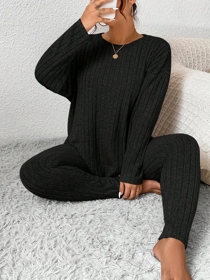 Ribbed Knitted Loungewear Set | Women's Loungewear Outfit 3