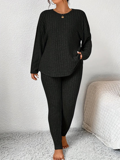 Ribbed Knitted Loungewear Set | Women's Loungewear Outfit 4