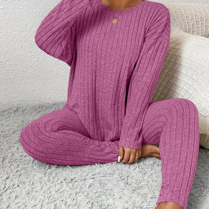 Ribbed Knitted Loungewear Set | Women's Loungewear Outfit 5