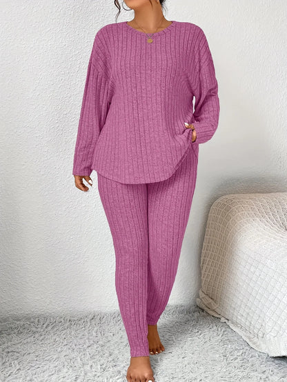 Ribbed Knitted Loungewear Set | Women's Loungewear Outfit 8