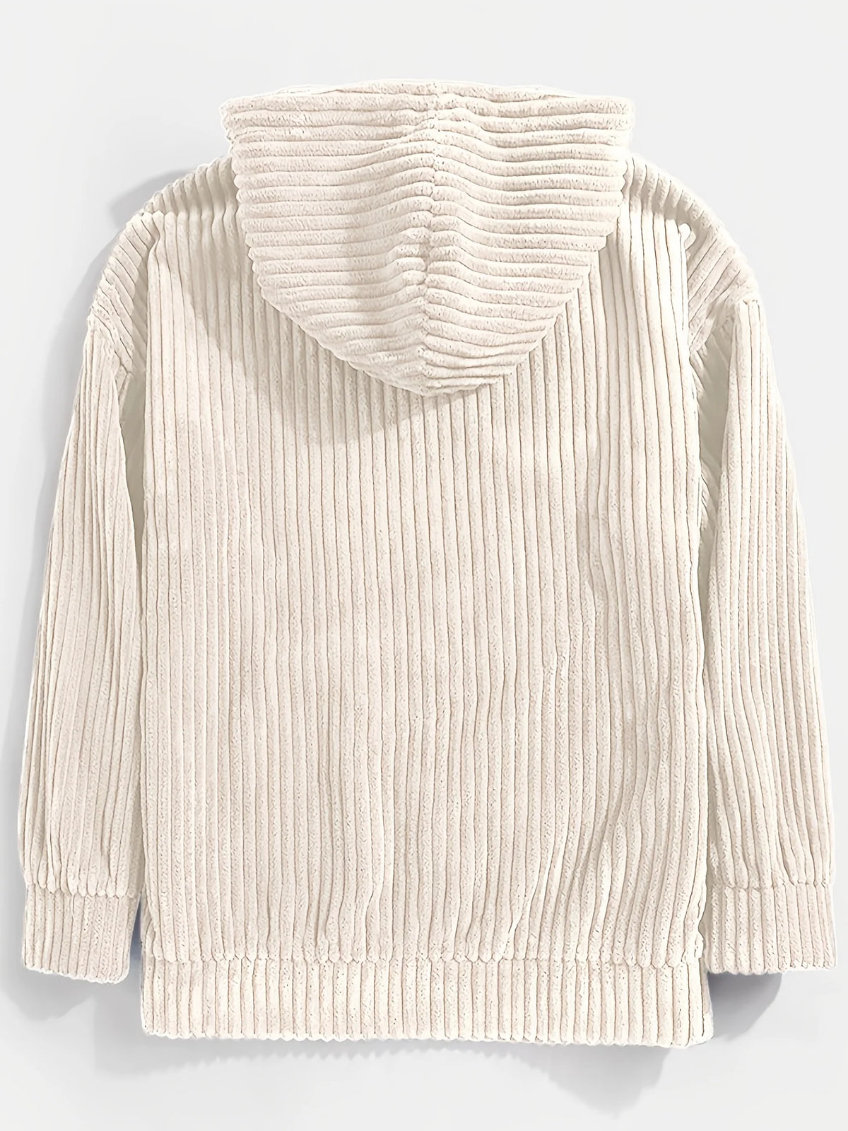 Ribbed Textured Oversized Hoodie | Relaxed Fit for Men 1