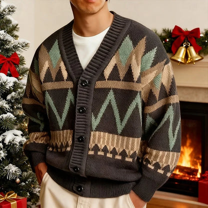 Rufus | Men's Patterned V-Neck Cardigan 2