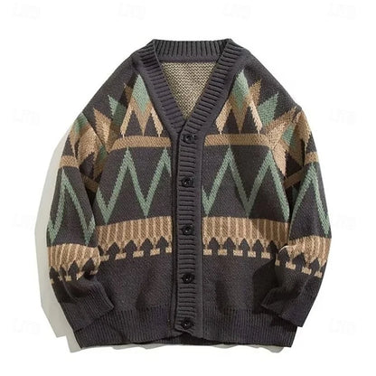 Rufus | Men's Patterned V-Neck Cardigan 3