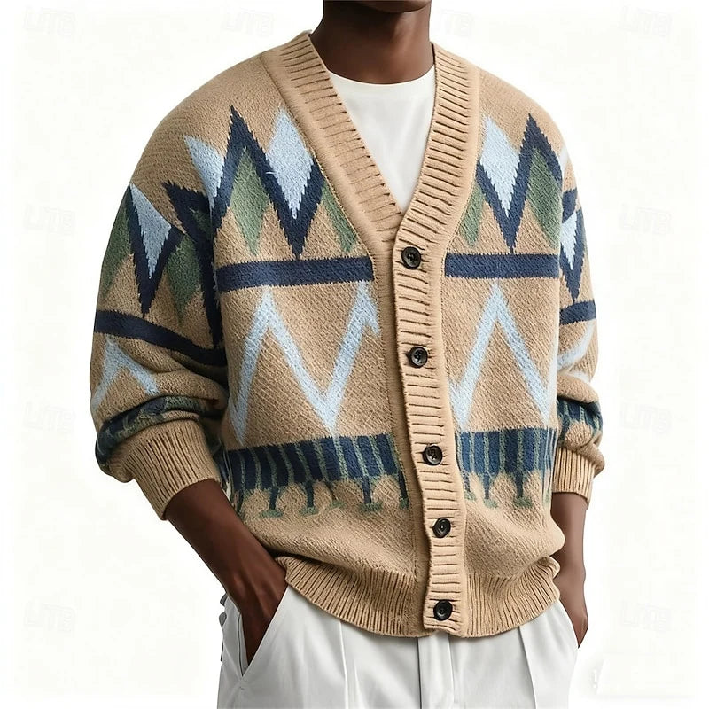 Rufus | Men's Patterned V-Neck Cardigan 5