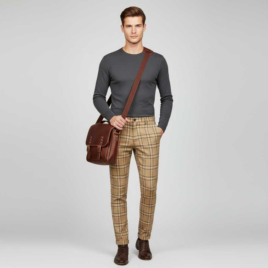 Sasha Checked Chinos | Men's Trousers for Casual Style