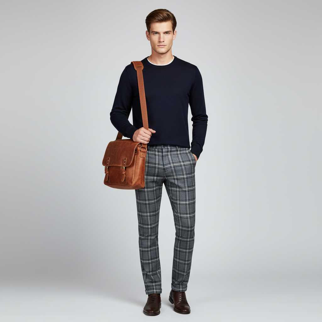 Sasha Checked Chinos | Men's Trousers for Casual Style