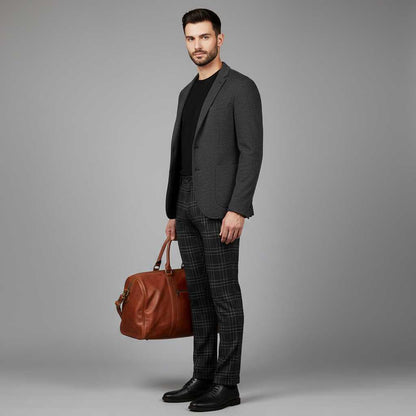 Sasha Checked Chino Pants | Men's Casual Trousers
