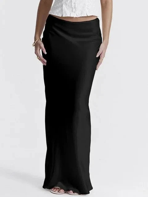 Satin Dream | Women's Maxi Skirt Elegant Satin Fabric 2