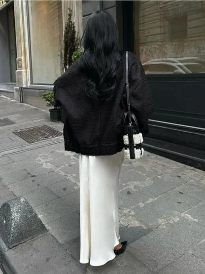 Satin Dream | Women's Maxi Skirt Elegant Satin Fabric 3