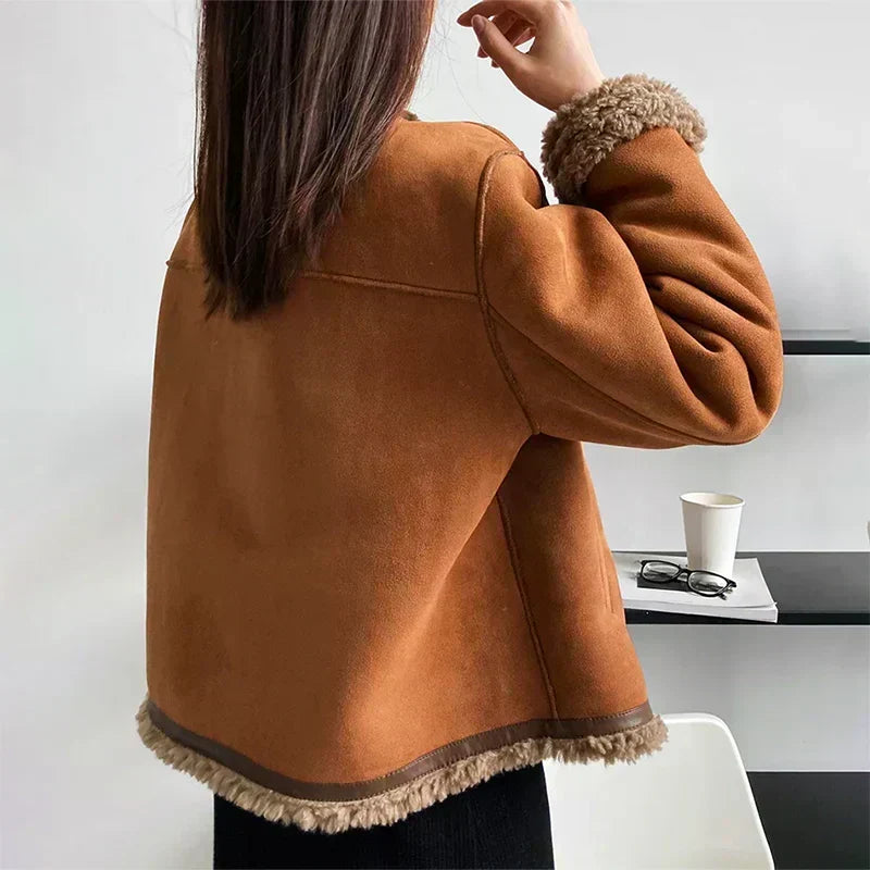 Shearling Jacket Women | Sheepskin Transitional Outerwear 2
