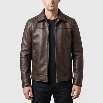 Slim Fit Leather Jacket | Casual Genuine Hide Outerwear 1