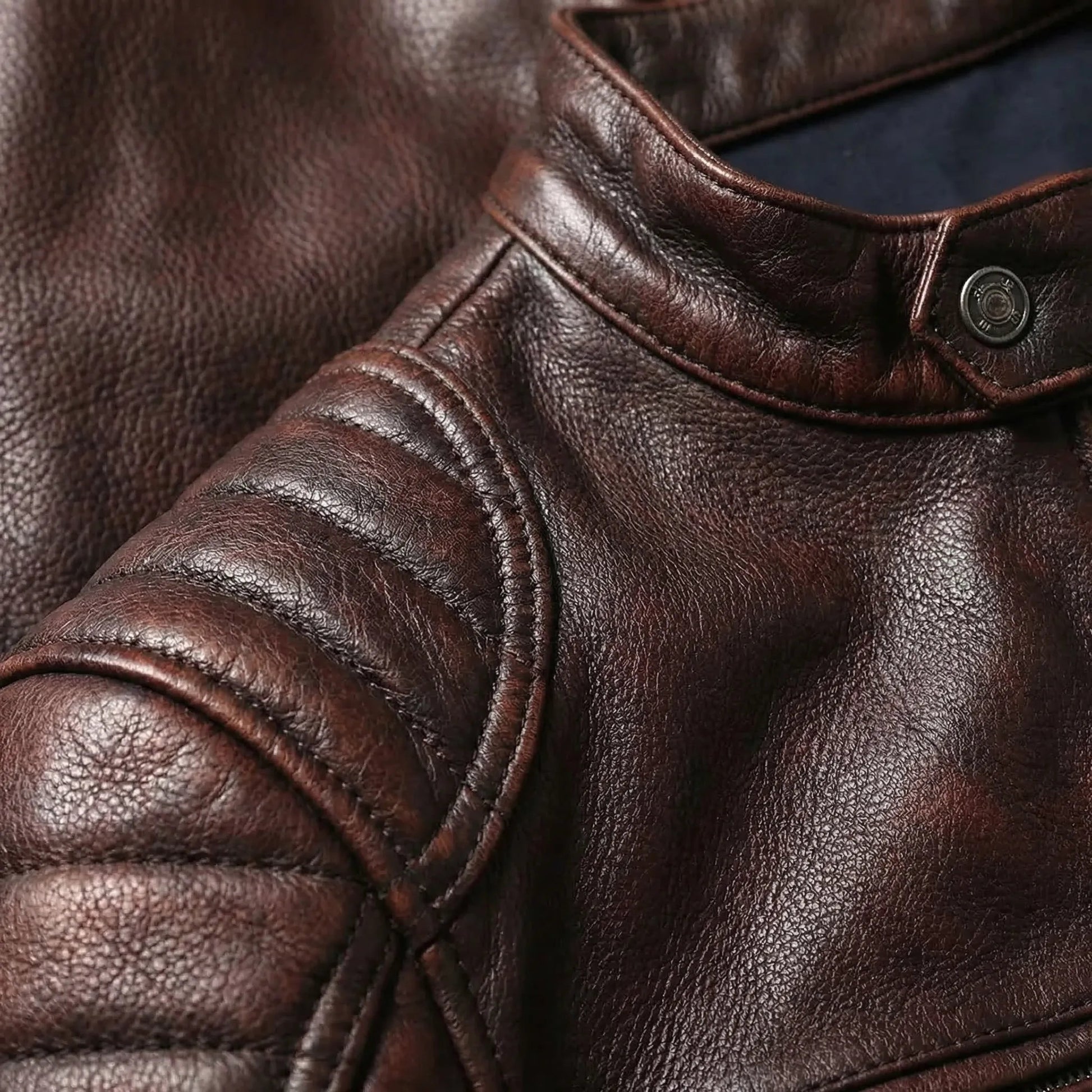 Slim Fit Vintage Leather Motorcycle Jacket | Biker Riding Wear 3