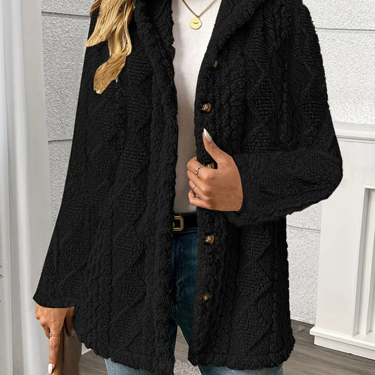 Sloane | Women's Textured Hooded Jacket Cozy Warmth 0