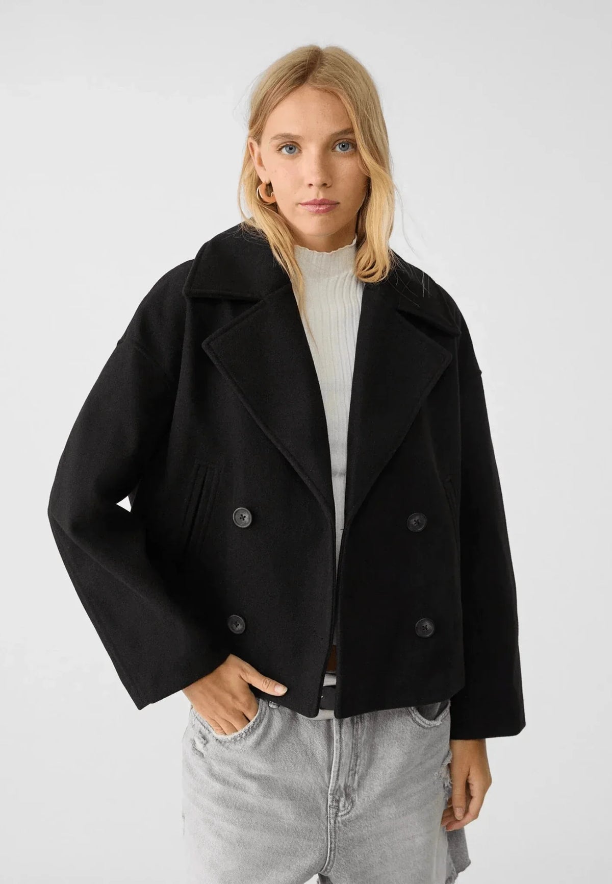 Stylish Women's Short Coat | Double-Breasted Elegant Jacket 1
