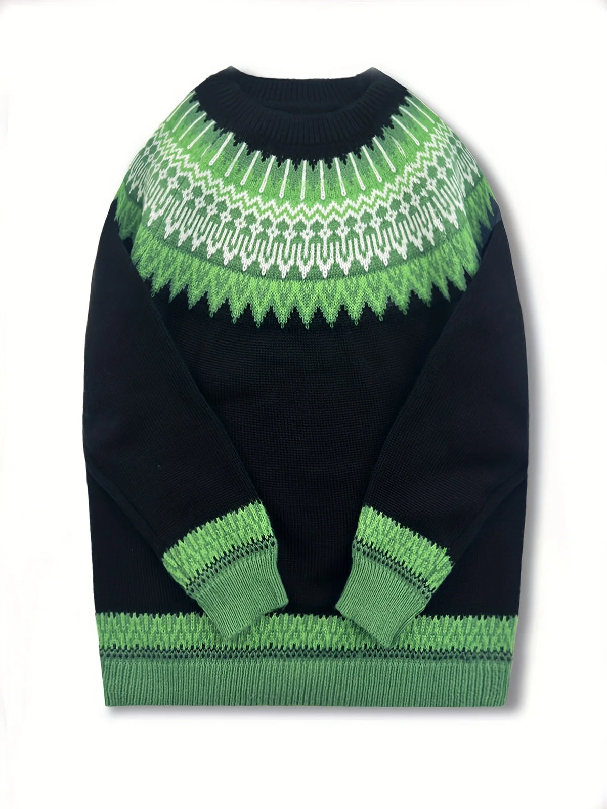 Sylvia | Chunky Jacquard Round Neck Sweater for Women 1