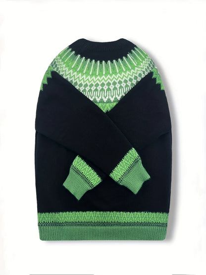 Sylvia | Chunky Jacquard Round Neck Sweater for Women 2