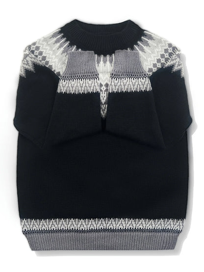 Sylvia | Chunky Jacquard Round Neck Sweater for Women 7