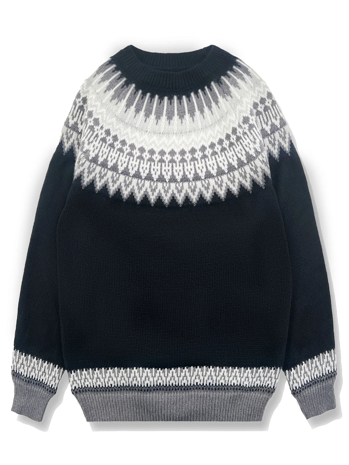 Sylvia | Chunky Jacquard Round Neck Sweater for Women 8
