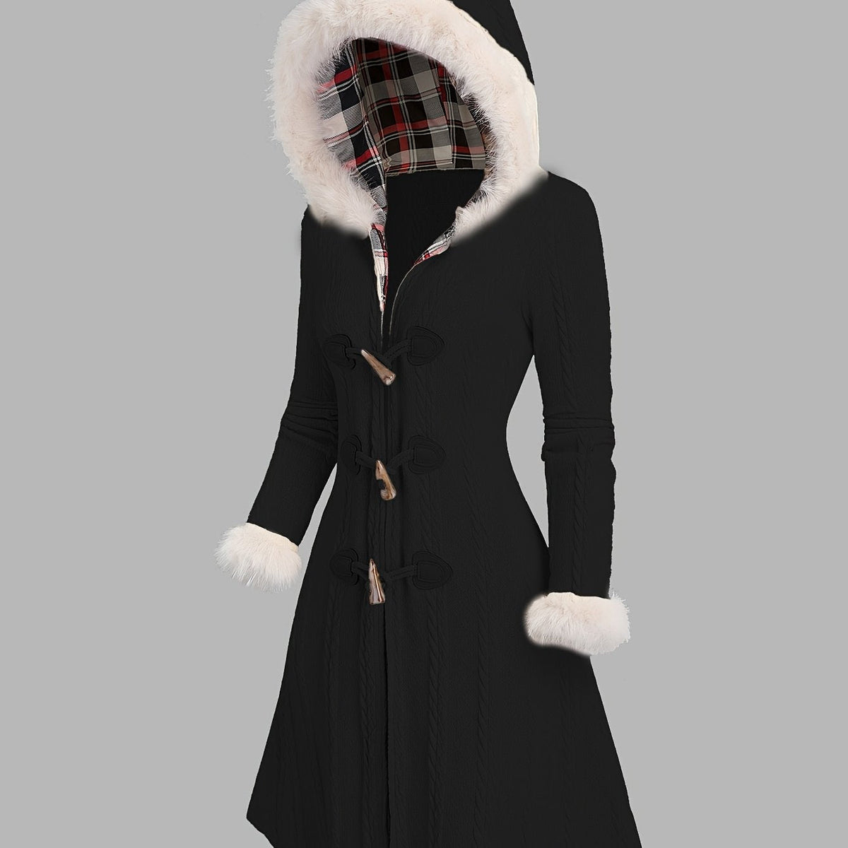 Talia | Women's Long Puffer Coat with Hood and Toggle-Button 0