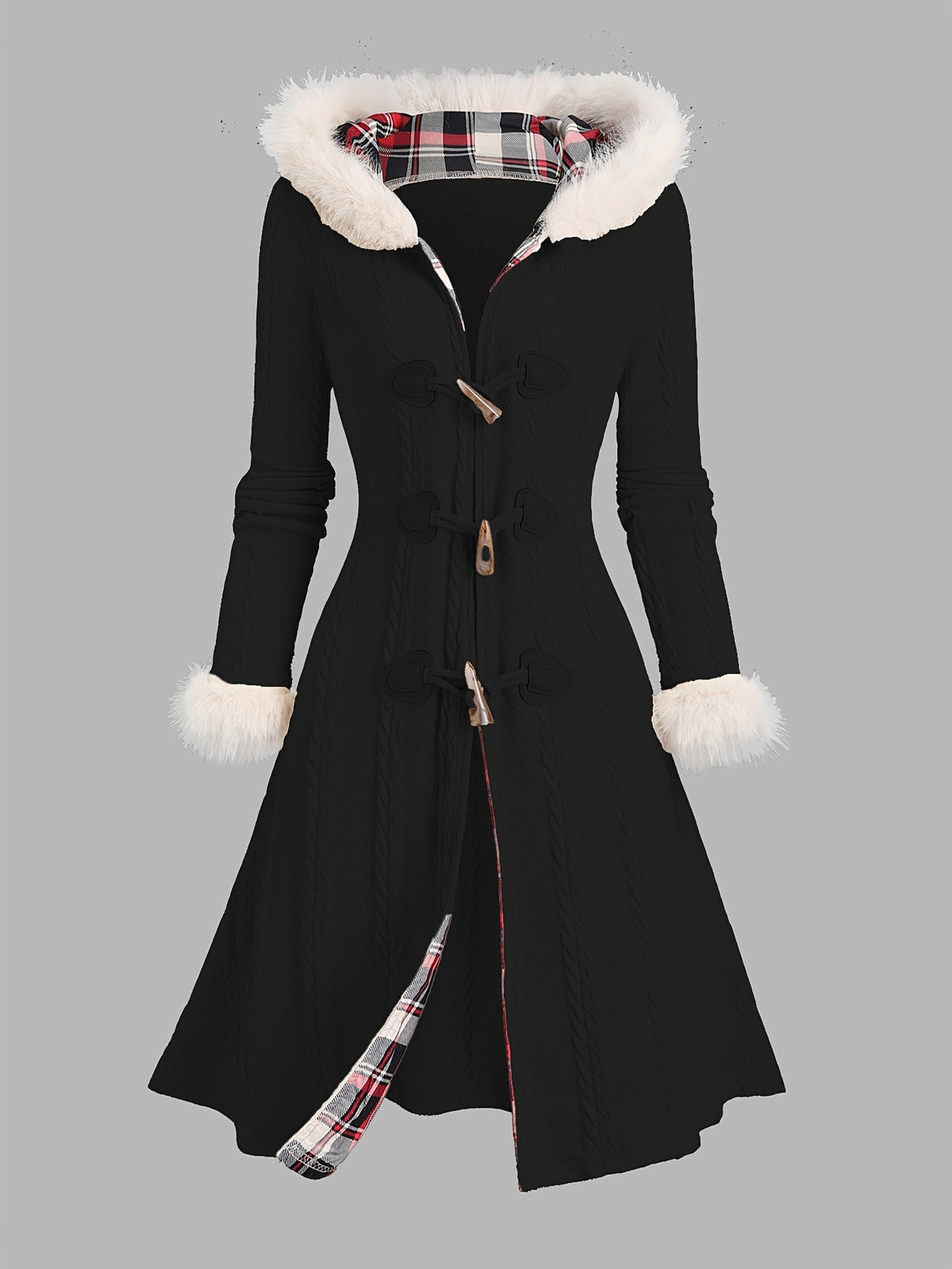 Talia | Women's Long Puffer Coat with Hood and Toggle-Button 3