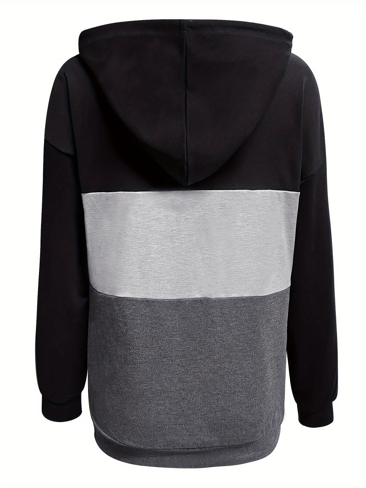 Tamsin | Colour Block Button Hoodie Casual 2