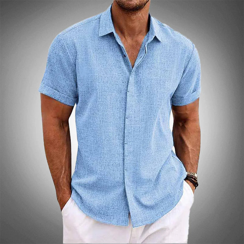 Tropical Linen Shirt | Men's Short Sleeve Shirt 0