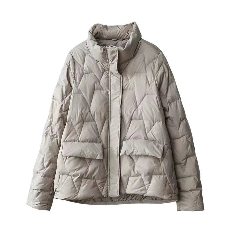 Ultralight Puffer Jacket Women | Stand-Up Collar Winter Coat 0