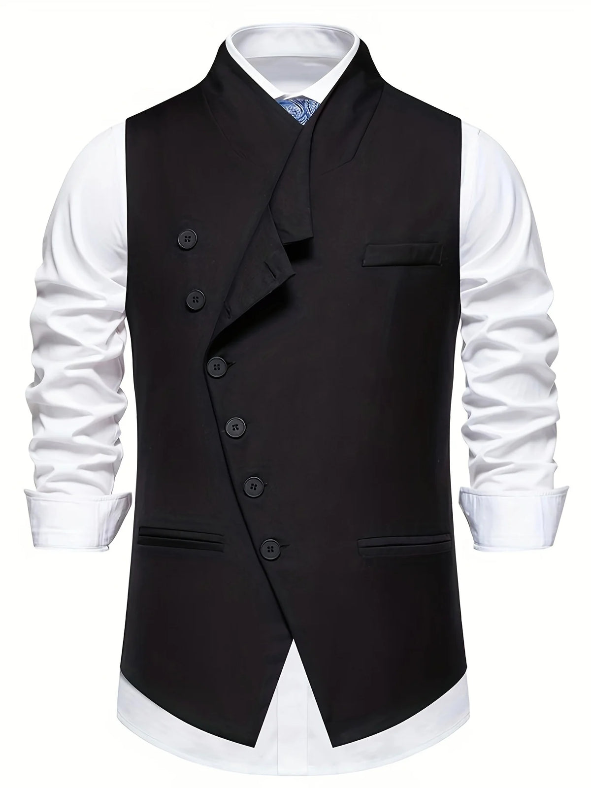Wallace | Slant-Button Tailored Waistcoat Men 0