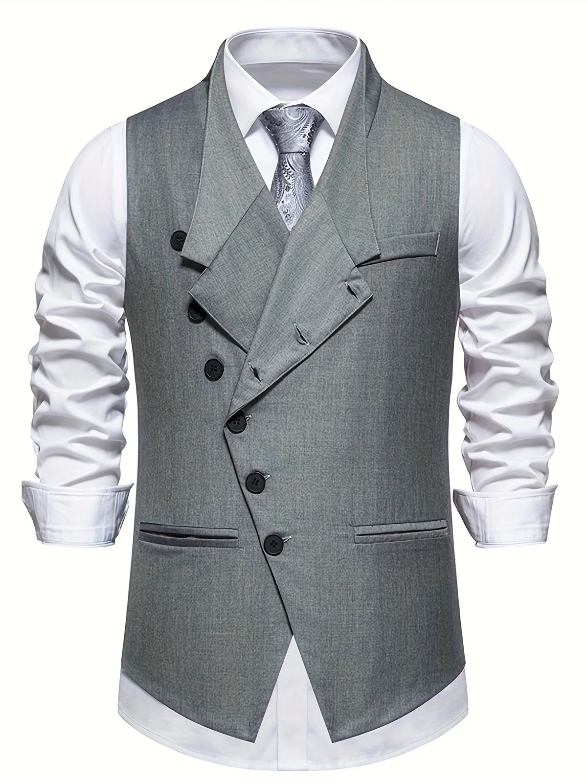 Wallace | Slant-Button Tailored Waistcoat Men 1