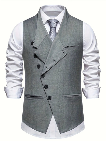 Wallace | Slant-Button Tailored Waistcoat Men 1