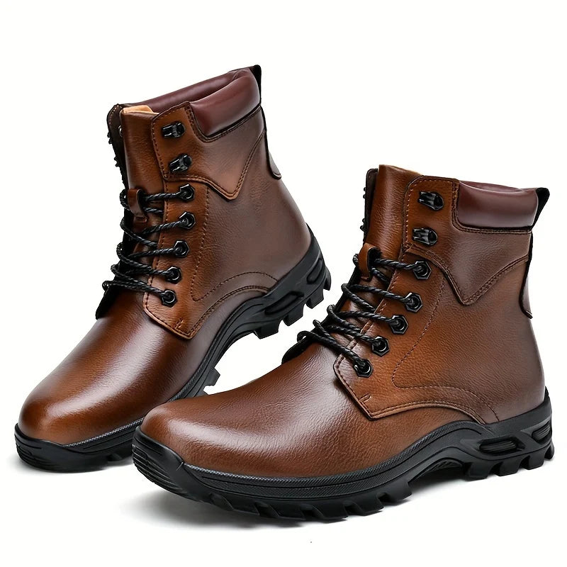 Whitaker | Rugged Leather Lace-Up Ankle Boots 7