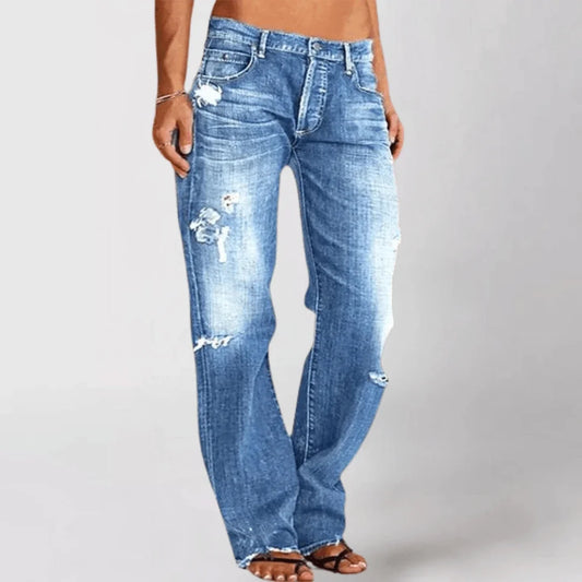 Wide Leg Baggy Jeans | Women's Casual Loose Fit Pants 0