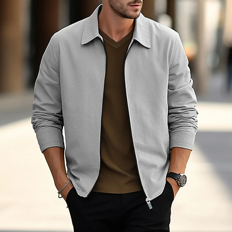 Winston | Men's Textured Zip Overshirt Lightweight Layer 4