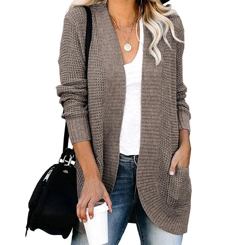 Women's Open Cut Cardigan with Side Pockets 2