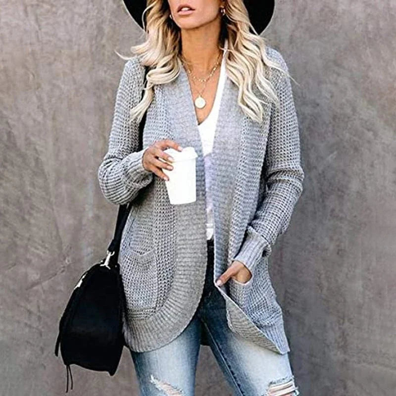 Women's Open Cut Cardigan with Side Pockets 4