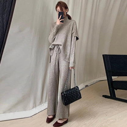 Women's Oversized Knit Suit | Sweater and Wide Pants Set 2