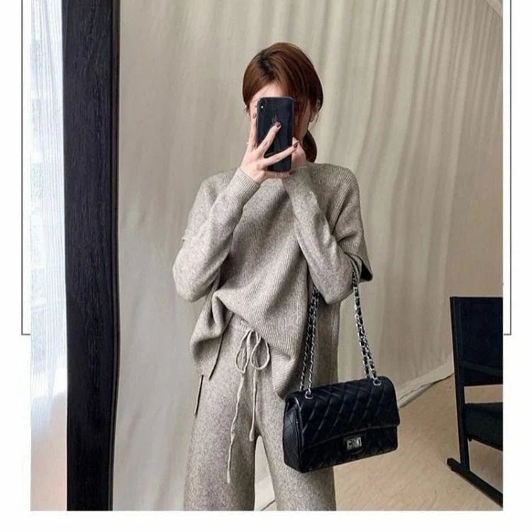 Women's Oversized Knit Suit | Sweater and Wide Pants Set 3
