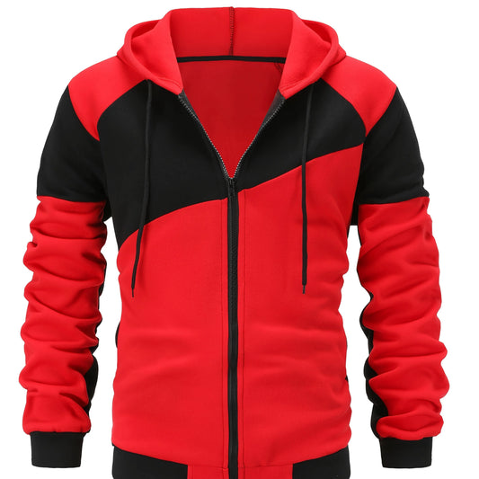 Xavier | Colour Block Zip-Up Hooded Jacket for Men 0