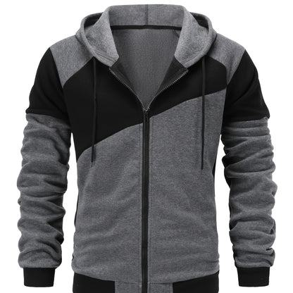 Xavier | Colour Block Zip-Up Hooded Jacket for Men 10