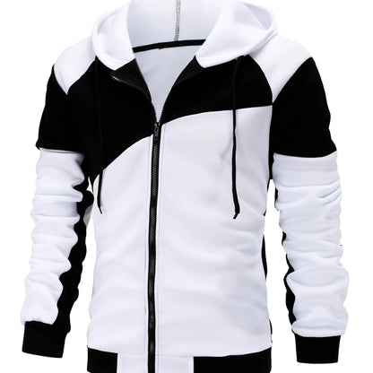 Xavier | Colour Block Zip-Up Hooded Jacket for Men 11