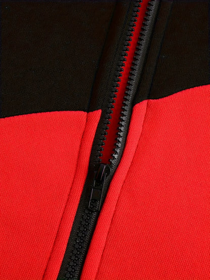 Xavier | Colour Block Zip-Up Hooded Jacket for Men 4