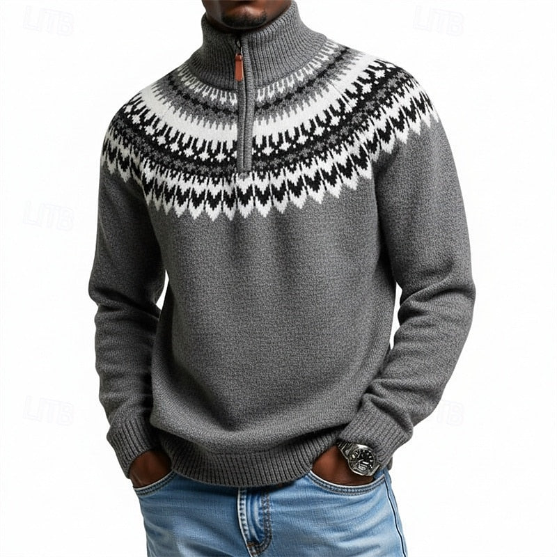 Xavier | Men's Nordic Quarter-Zip Sweater Warm Knit 0